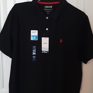 NWT, Izod Polo shirt, Short Sleeve,  Black, Size Large